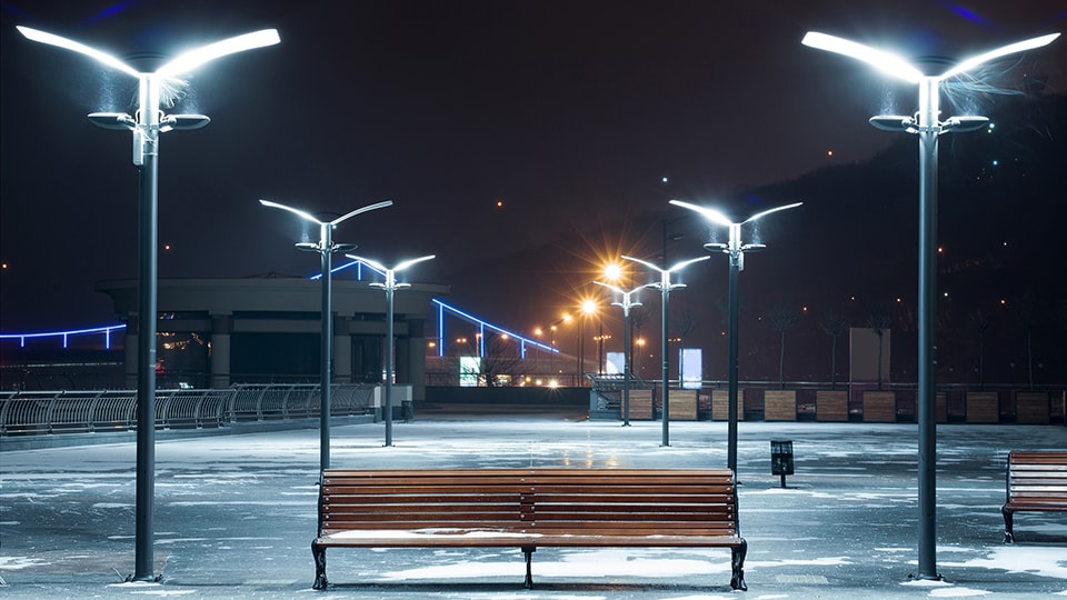 Установка парковых светильников в Великом Новгороде